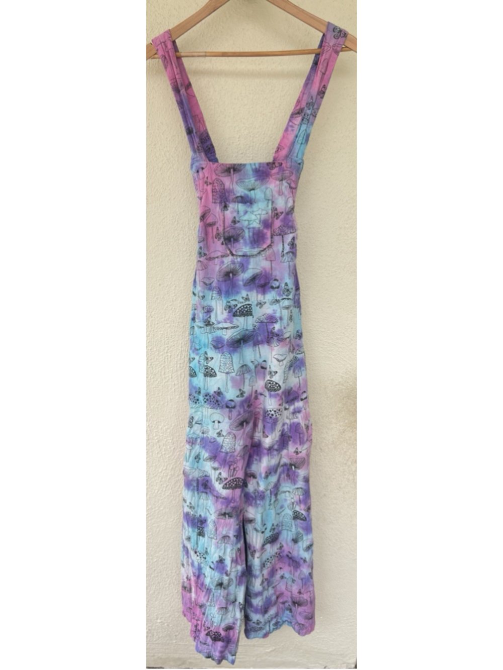 Tie Dye Mushroom Wide Leg Jumpsuit Women’s Size Small Psychedelic Festival